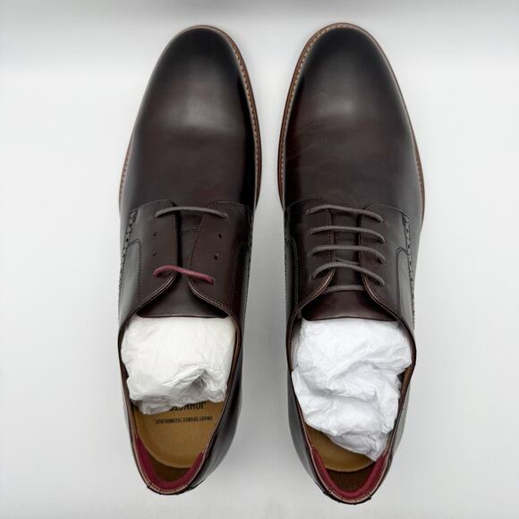 JOHNSTON & MURPHY Mens Conard 2.0 Dress Shoes US 13D Mahogany Brown Leather NIB - Picture 10 of 12